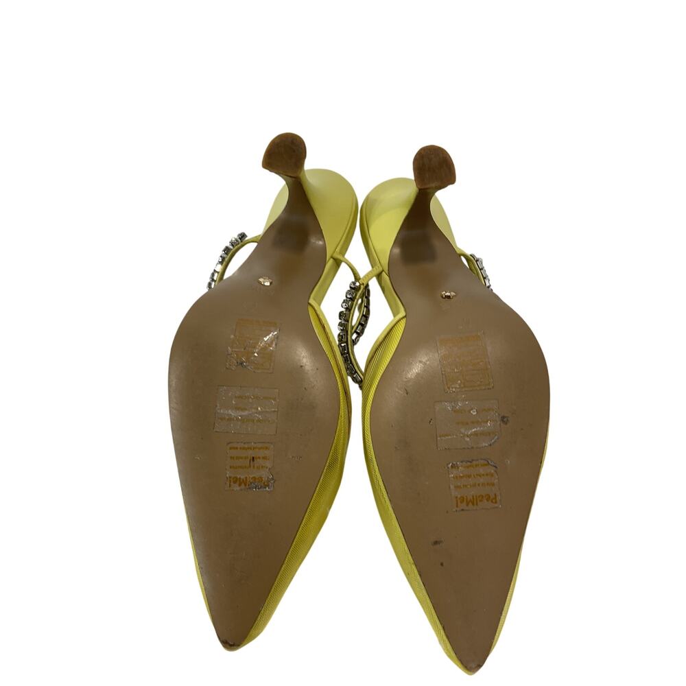 Raye Embellished Pale Yellow Duke Heeled Mules Size 7.5 - Picture 5 of 5